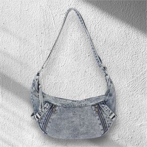 No Boundaries Casual Hobo Bag, Blue Denim, Women's